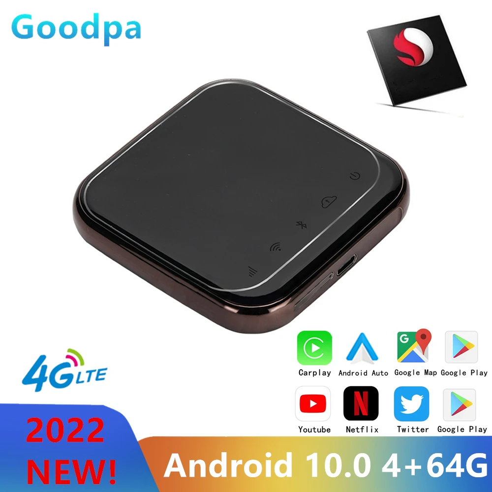 

New Carplay Ai Box Android System Wireless Android Auto GPS Built-in 4G LTE Smart Car Multimedia Adapter Youtube Netflix Spotify