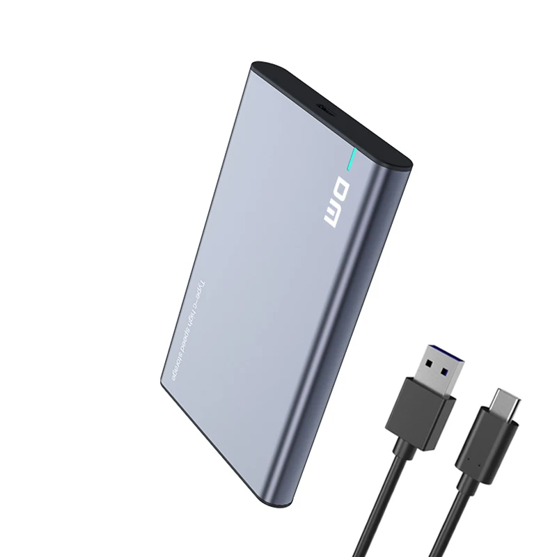 

DM HDD Enclosure 2.5 inch SATA to USB 3.1 Type C Gen 2 Tool Free for Samsung Seagate SSD 4TB Hard Disk Drive Box HD002