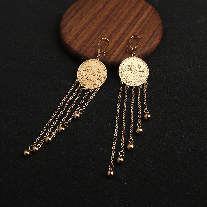 Арабский Свадебный комплект украшений длинные серьги с кисточками Женское