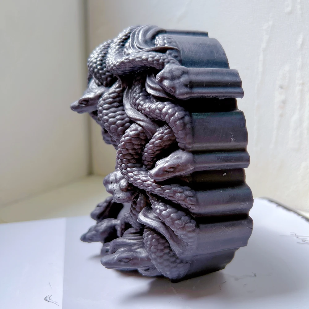Фото Современная женская форма Medusa, силиконовая форма, голова змеи, восковая форма, греческая скульптура, тело, лицо, ужасная фигурка №3