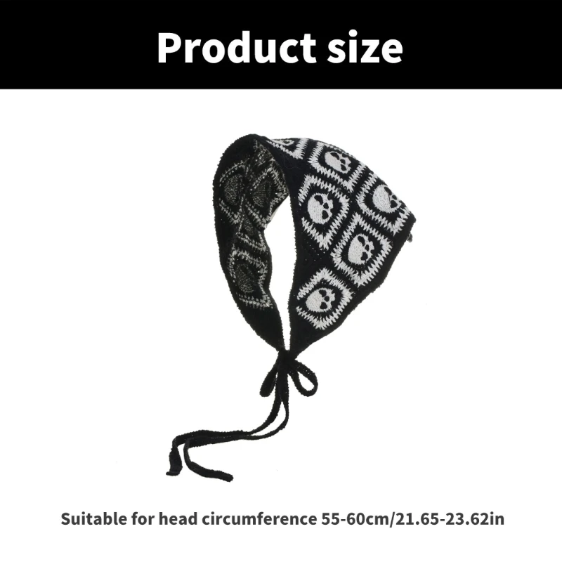 Симпатичная повязка на голову со скелетом платок головной убор ручной работы