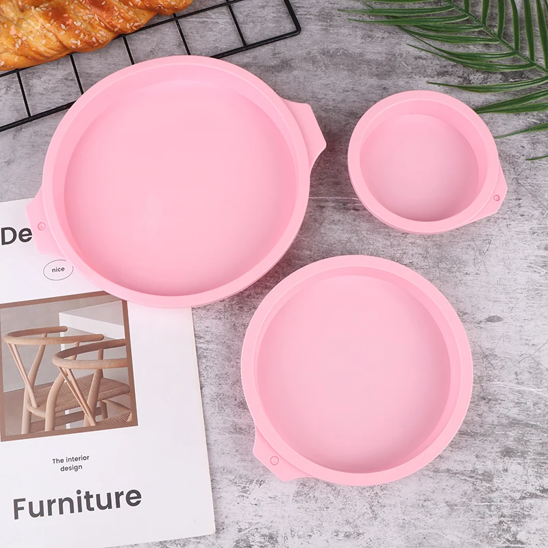 4/6/8 дюйма круглая силиконовая форма для торта с розовым и зеленым слоем мусса