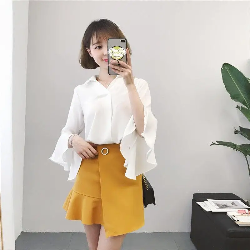 

2022 Fashion Women Blouses Spring New Chiffon Blouse Cotton Edge Lace Blouses Shirt Women Clothing Shirt Tops Blusas