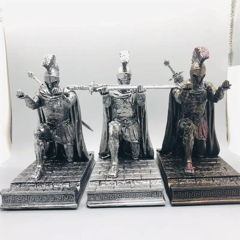 

Executive Knight Pen Holder With Helmet Bronze Statue Pen Holder Armor Roman Knight Kneeling Pen Holder Phone Holder Ornament