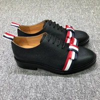 tb tnom shoes spring autunm womens shoes fashion brand lace up footwear napa embossing calfskin rwb bowknot leather tb shoes