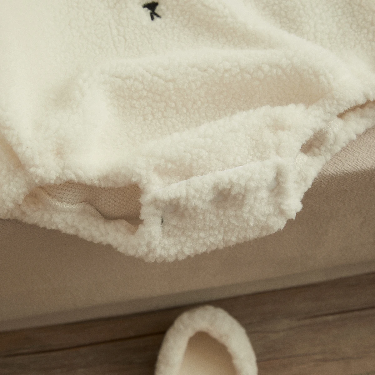 Детский зимний флисовый комбинезон с длинным рукавом и круглым вырезом