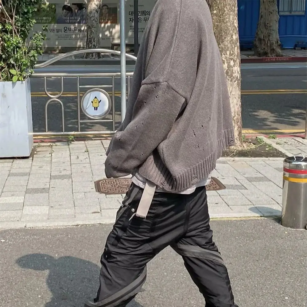 Новинка 2023 от Undermycar модный брендовый изношенный большой свободный свитер с