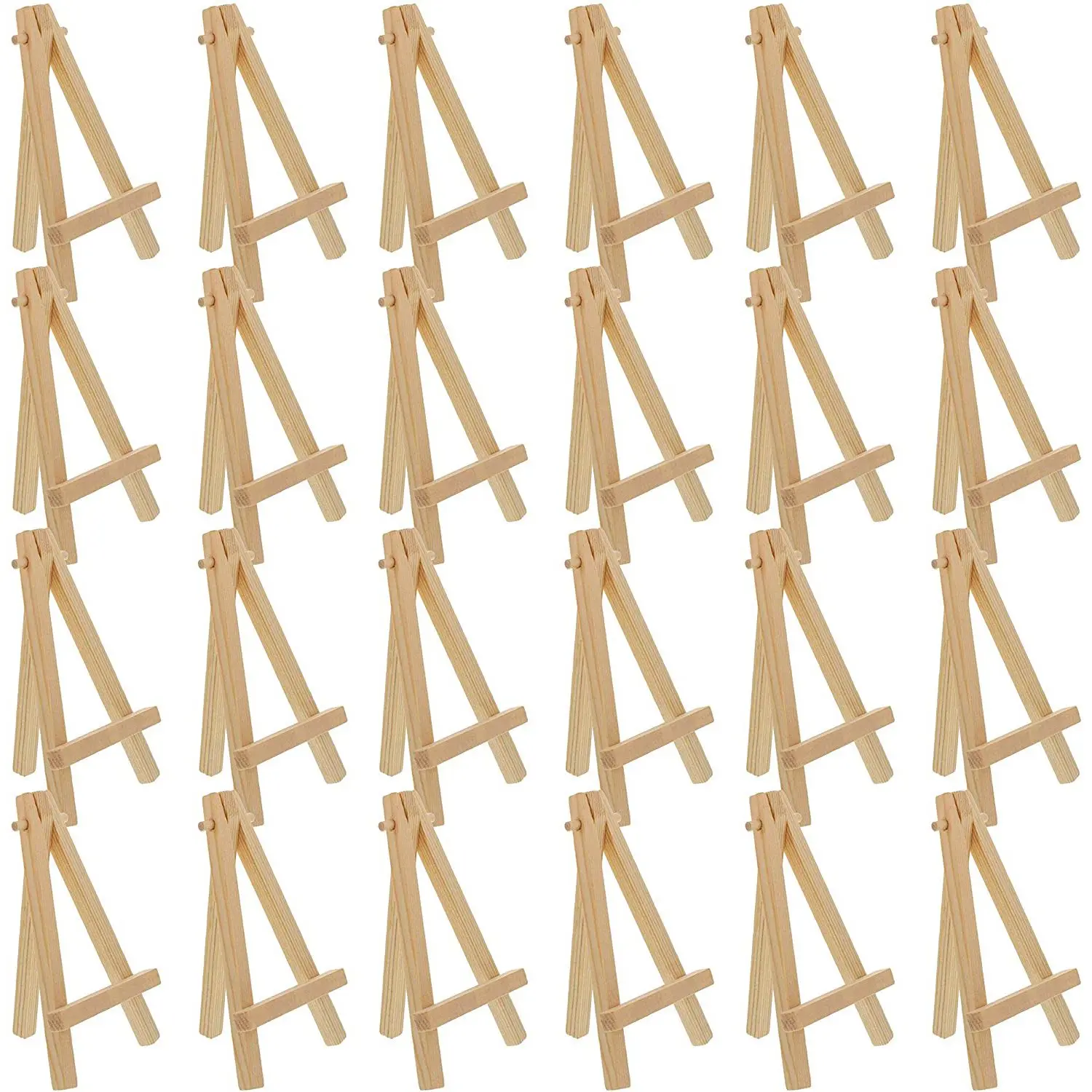 

24Pcs 12.7cm Mini Wooden Display Stands, Easels, Table Top Stands, Suitable For Children's Handicrafts, Business Cards