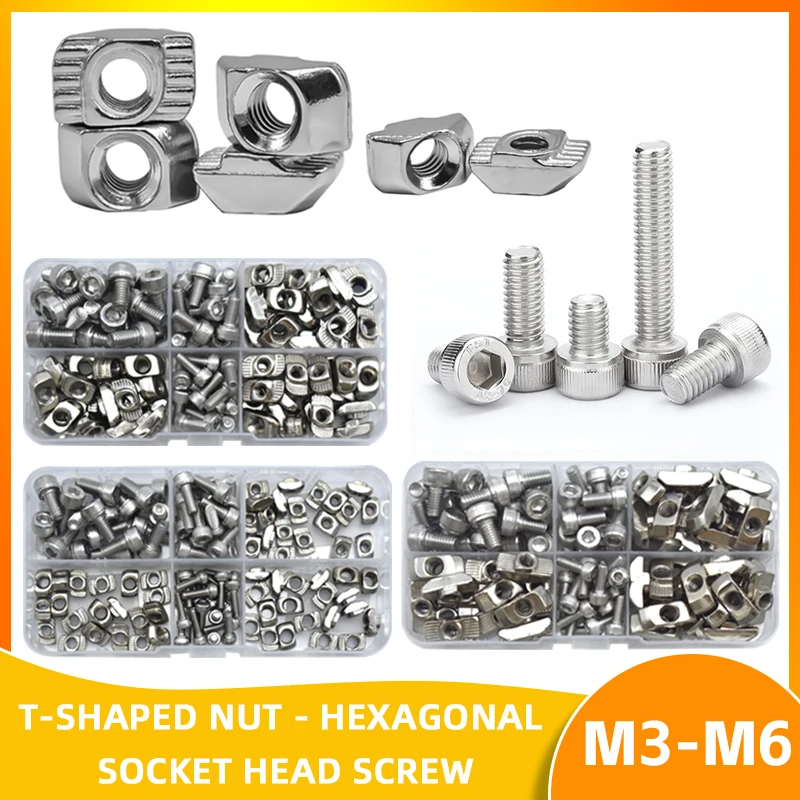 2020 3030 4040 Т-образная гайка Винт с молотковой головкой и болты шестигранной