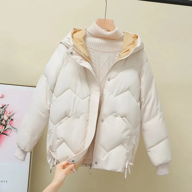 

Женская зимняя куртка с хлопковой подкладкой, новинка 2023, теплое утепленное хлопковое пальто, Корейская свободная Зеленая парка, пальто, модная короткая верхняя одежда