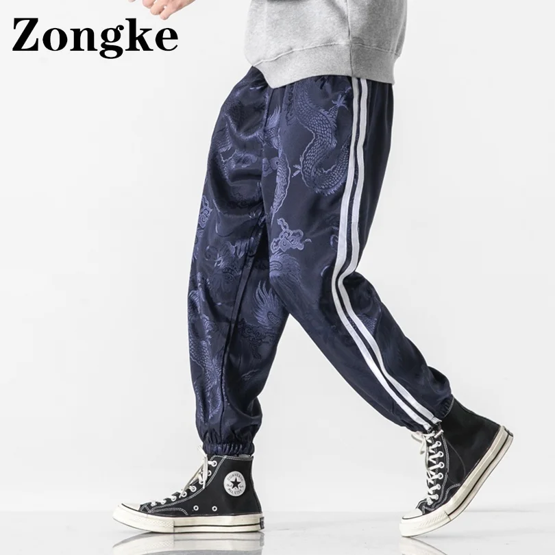 

Zongke Chinese Dragon Print Track Pants Men Joggers Big Size Japanese Streetwear Mens Pants 5XL 2023 Spring New Arrivals