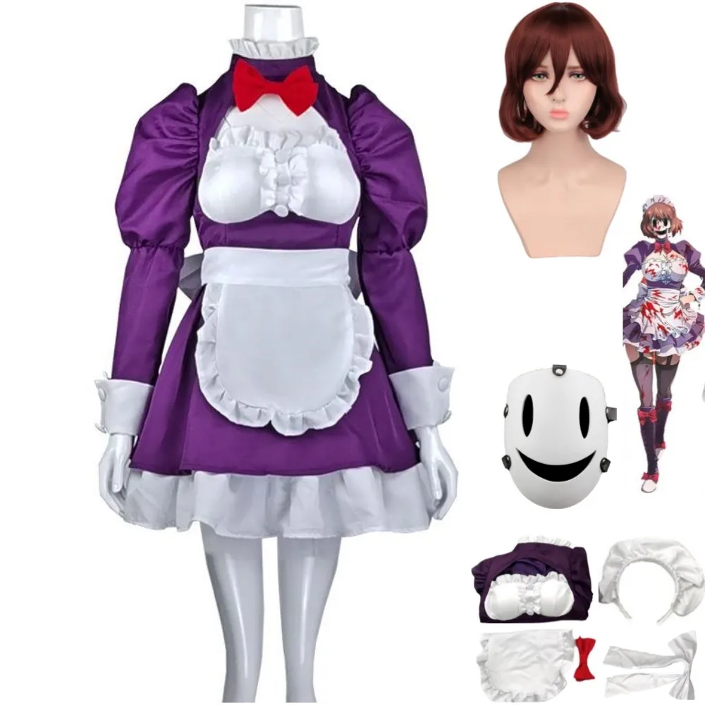 

Anime High-Rise Invasion Maid-fuku Kamen Cosplay Costume Tenkuu Shinpan Mask Servant Skirt Woman Sexy Kawaii Halloween Suit