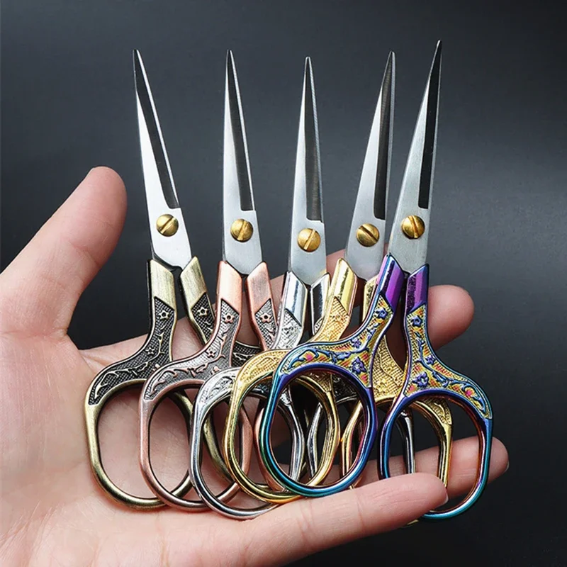 Retro Zakka Paslanmaz Çelik Vintage Makas Dikiş Kırtasiye Bakım Kesici Nakış Kanaviçe Iplik Iplik Araçları Makaslar
