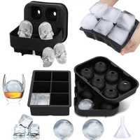 46 grid ball big square ice cube mold black silicone ice cube maker reusable diy ice cube tray for freezer drinks whisky wine
