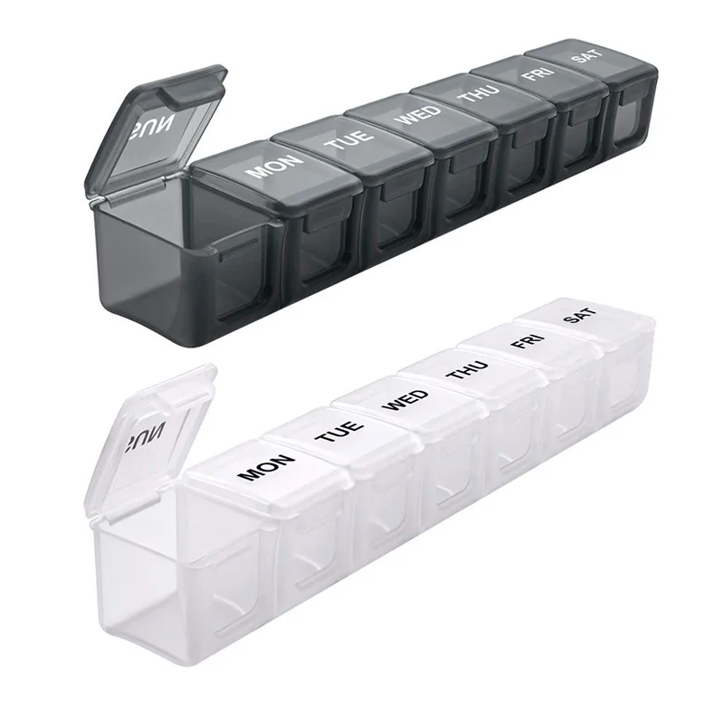 

PP 7 Days Travel Pill Box Plastic Pill Case Weekly Medicine Storage Organizer Container Drug Tablet Dispenser Holder