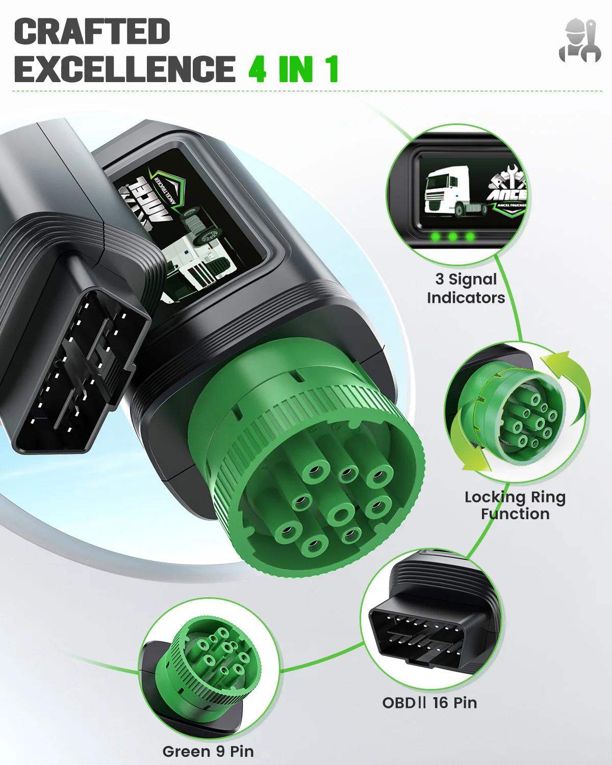 ANCEL HD120 Bluetooth сверхмощный сканер для грузовиков все системы D.P.F диагностический