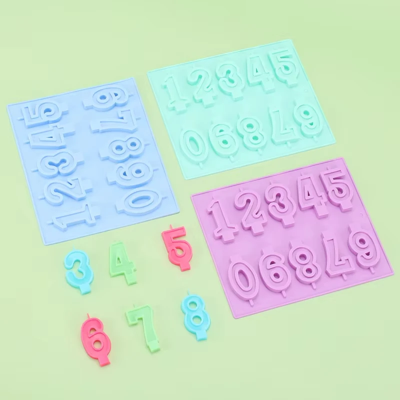 3D арабский номер день рождения свечи силиконовые формы DIY изготовление помадки