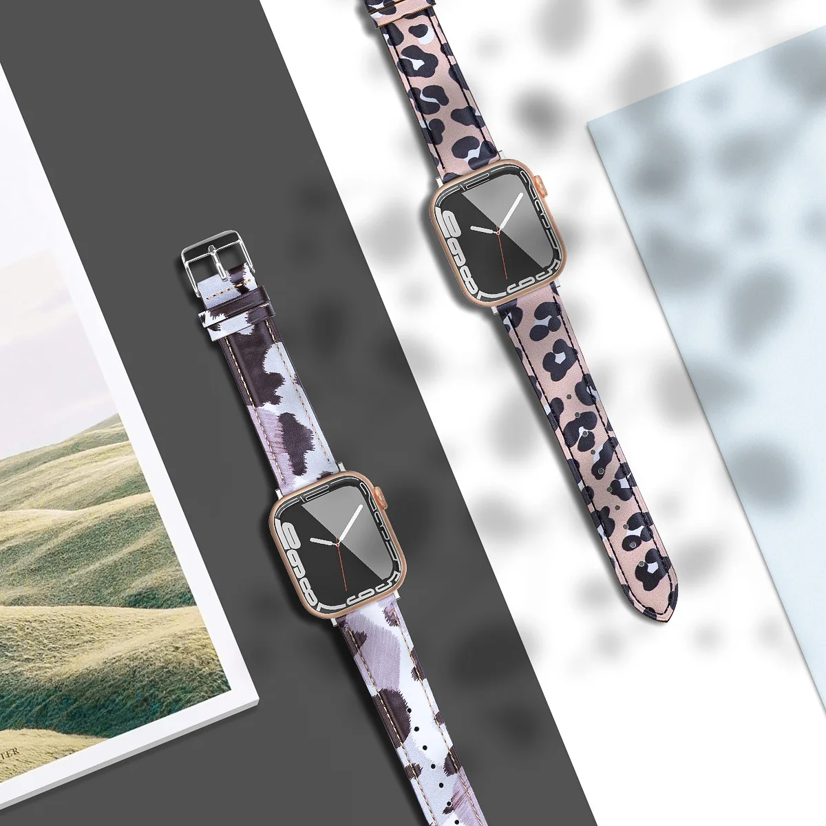 

Leather strap For Apple watch band 44mm 40mm correa 42mm 38mm wrist belt watchband bracelet iWatch series 3 4 5 6 SE 7 41mm 45mm