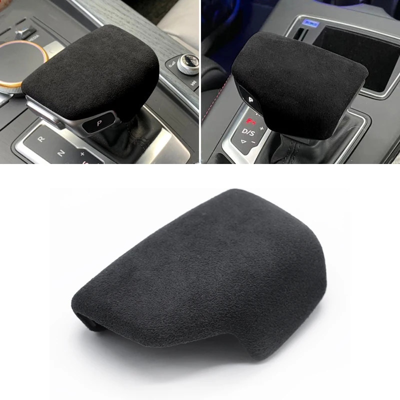 

Suede Leather Gear Handball Cover For Audi A4 B9 A5 Q7 2017 2018 ABS Interior Selector Lever Handle Gear Shift Knob Head Trim