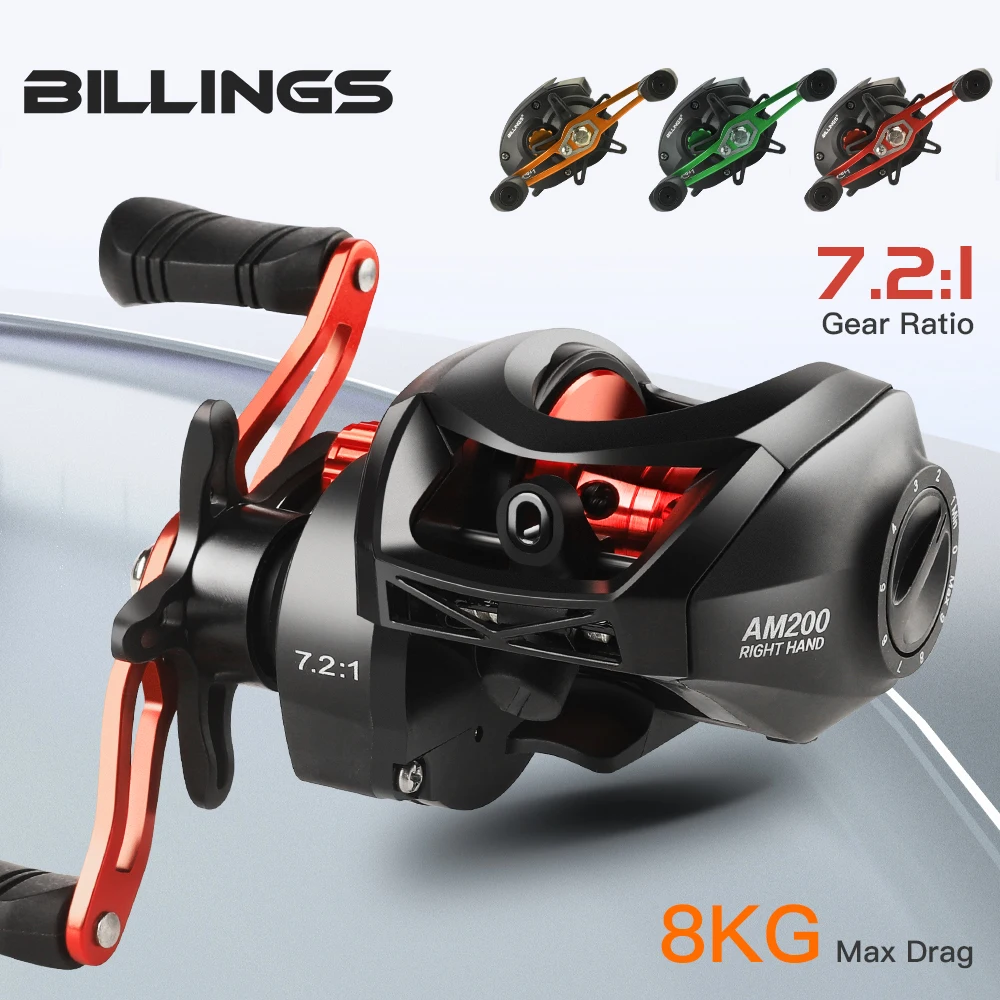 Рыболовная Катушка BILLINGS Baitcast 7 2:1 Передаточное Число Магнитная Тормозная Система