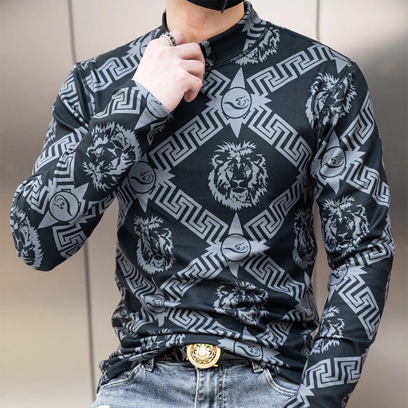 

Новинка Зима 2023, Мужской пуловер, свитер, теплая майка, шерстяное нижнее белье с ложным воротником, футболка