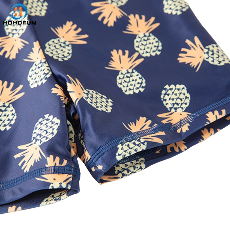 Swimsuit for Children Zipper Up Bathing Suit Kids 3 Pcs Pineapple Print White Swimming Suit for Boys Pool Beach Toddler Swimwear