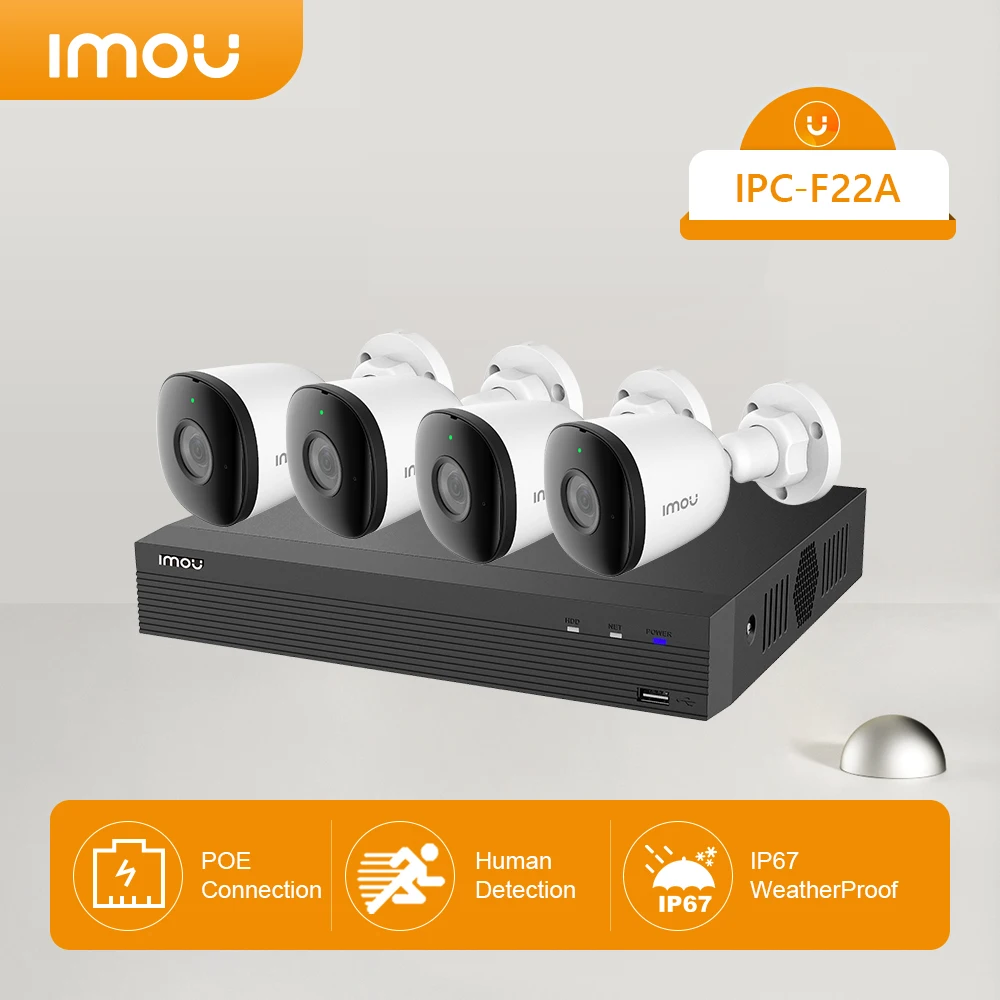 

Imou 4Pcs F22A PoE NVR KIT IP Camera Wireless Outdoor IP67 Weatherproof Security System All Round Protection Video Surveillance