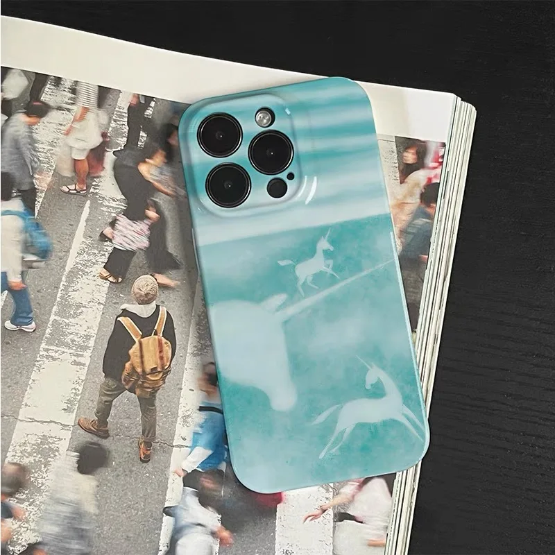 Художественный чехол с изображением единорога для IPHONE 16 15 PRO MAX 14 13 15PLUS акриловый