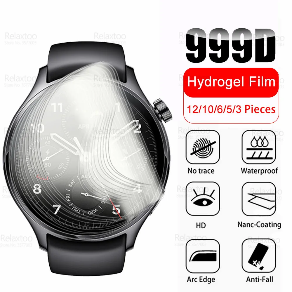 

12-3Pcs 999D Curved Soft Hydrogel Film For Xiaomi Watch S1 Pro Xiomi WatchS1 S 1 1S S1Pro Smartwatch Screen Protector Not Glass