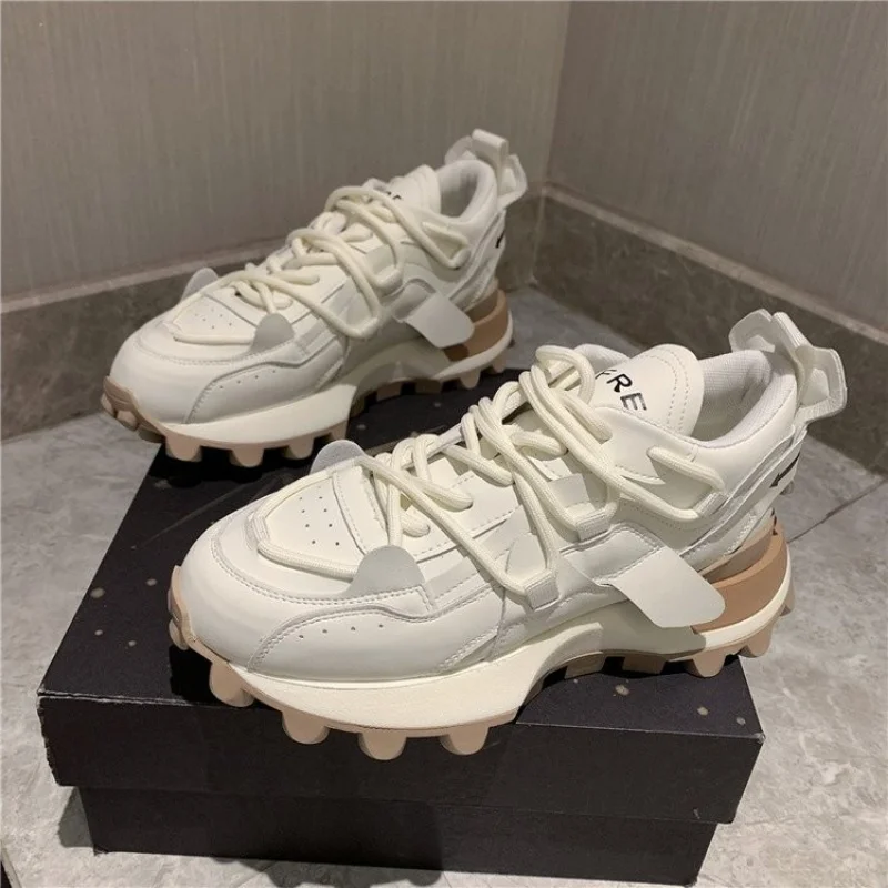 

Кроссовки женские на платформе, Вулканизированная подошва, толстая подошва, повседневная обувь, черные, дизайнерские, 2023