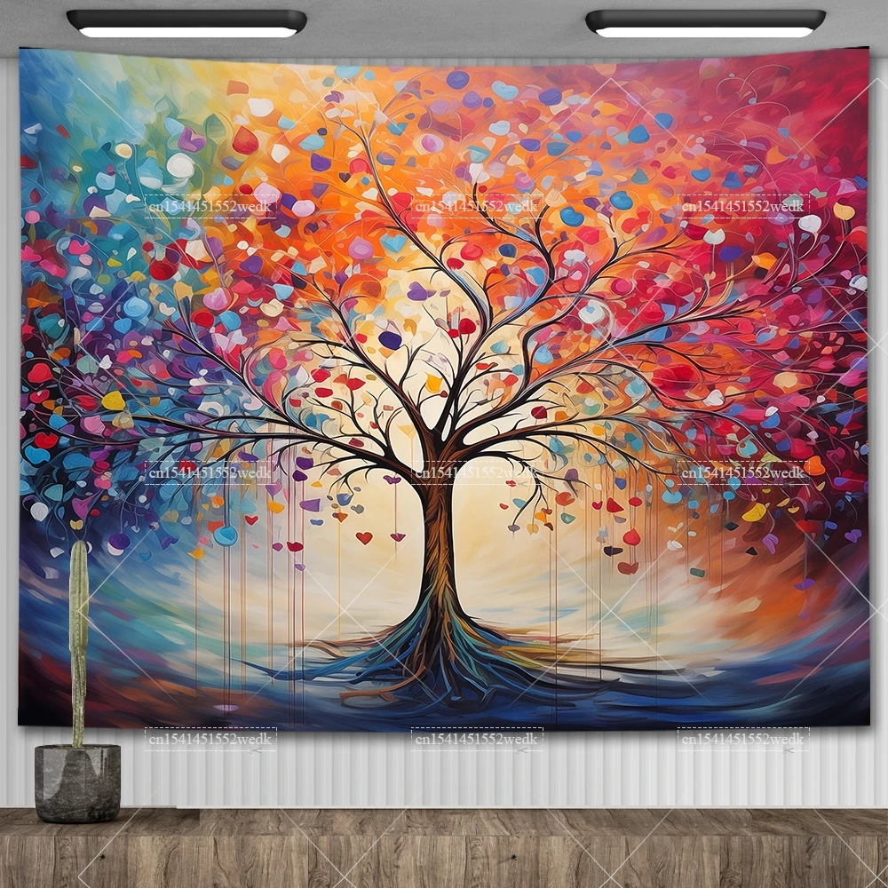 Настенный гобелен с изображением сельского дерева Листьев цветов ведьмахства