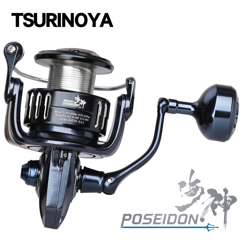 Original TSURINOYA POSEIDON Full Metal Spinning Jigging Reel 3000-7000 Series Big Game Saltwater Boat Reel 10BB Drag Power 20kg