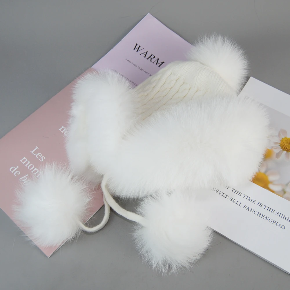 Зимняя толстая теплая шапка с ушками модная шапка-авиатор-траппер зимняя меховая