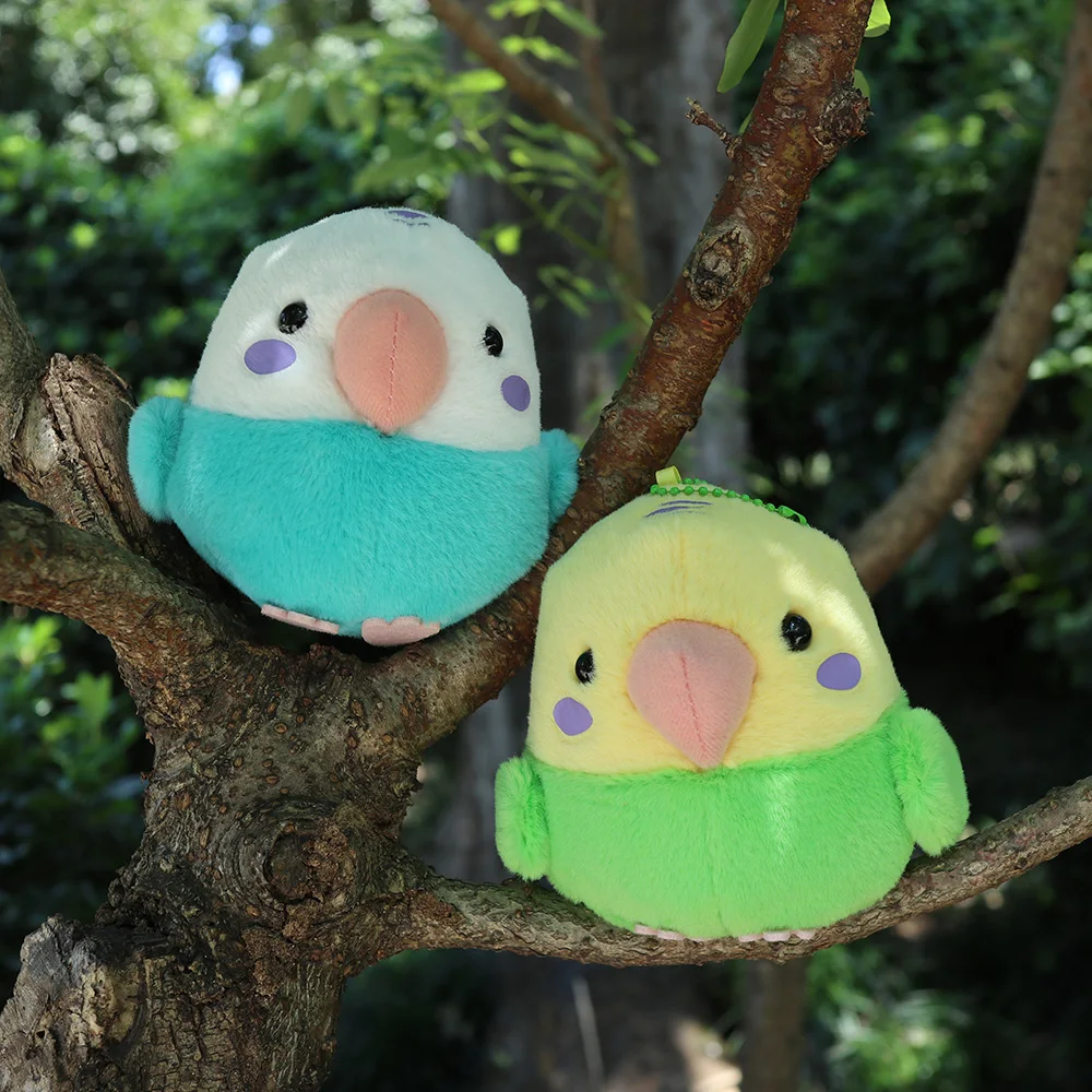 

Soft Round Blue Budgerigar Plush Toys Mini Real Life Yellow/Green Budgie Bird Stuffed Animal Doll Pendant Gifts