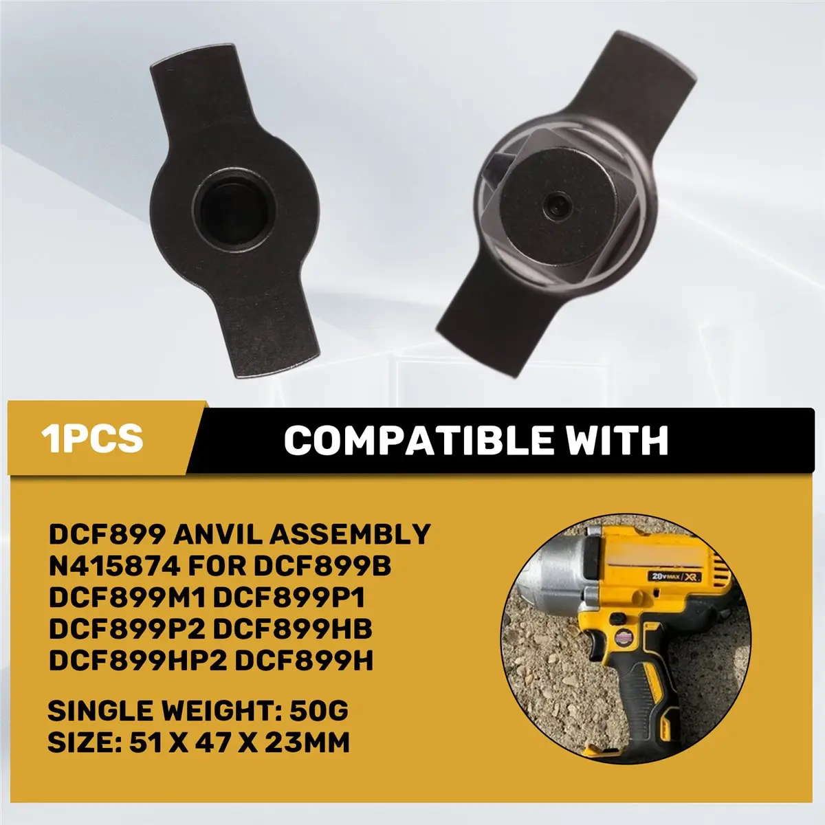 Фото (B17C) Узел наковальни DCF899 N415874 для DCF899B DCF899M1 DCF899P1 DCF899P2 DCF899HB DCF899HP2 DCF899H №1