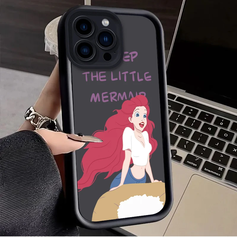 Disney Snow White Ariel Case for iPhone 16 15 14 13 12 11 Pro Max XS X XR 8 7 6S 6 Plus SE 2020 Liquid Silicone Shockproof Cover