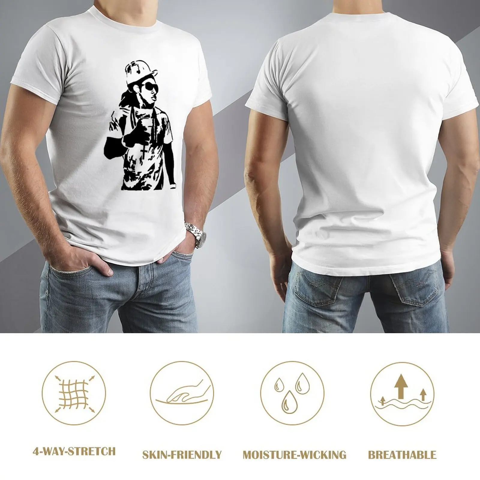 Футболка Weezy Stencil Эстетическая одежда большие футболки для мужчин в тяжелом весе