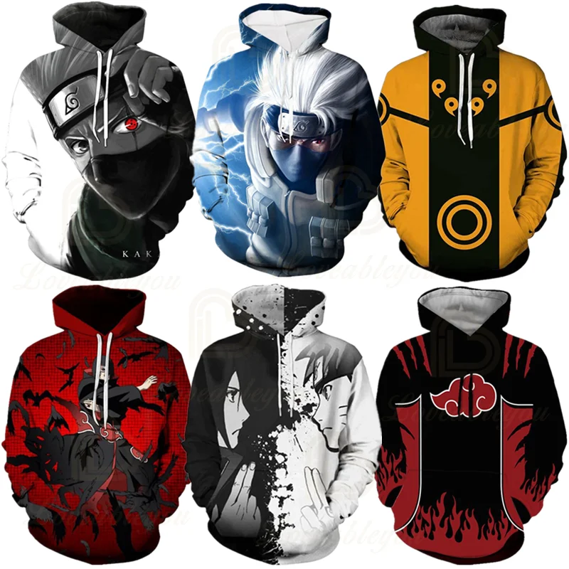 

Hot Anime Naruto Hoodies Men Women Winter Pullovers 3D Hooded Oversized Sweatshirts XXS-4XL 3D Hoodies Children Tops