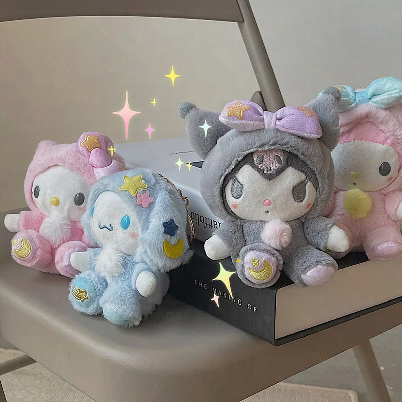 

Sanrioed Anime Series Kuromi Cinnamoroll Plush Toys Dolls Bag Pendants Home Decorations Gifts for Children Christmas