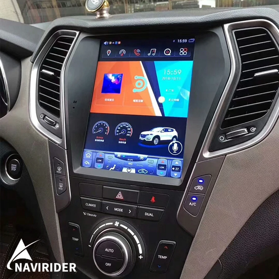 2 Din Android 12 Автомобильный радиоплеер GPS-навигация видео мультимедиа для Hyundai Santa Fe