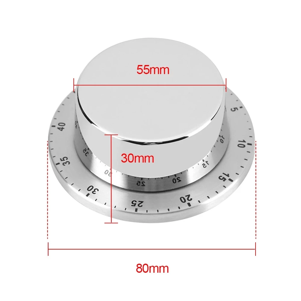 magnetic kitchen timer mechanical alarm clock timer retro stainless steel time cooking food tools home countdown gadget timer free global shipping