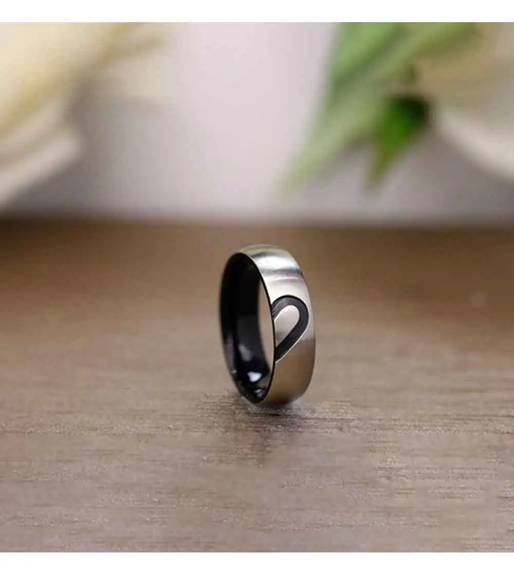 Винтажное чёрное кольцо из нержавеющей стали