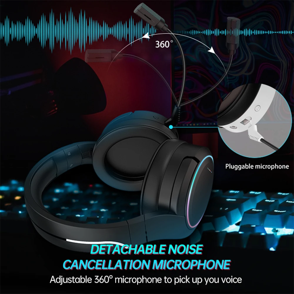 2 4g wireless gaming headset 3 5mm wired sport headset over ear headset with mic 7 1 surround for ps5 ps4 pc laptop free global shipping