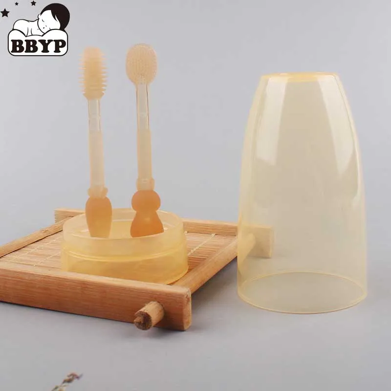 

2Pcs/set Infant Toothbrush 360 Degree Cleaning Dental Care Portable Baby Tongue Brush Toothbrush Kit for Household