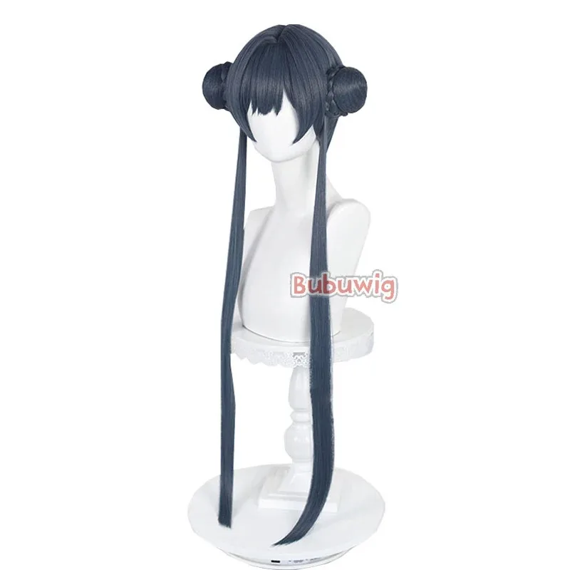 Фото CySynthetic Hair Kisaki Косплей Парики Синий Архив Kisaki 80 см Женский Длинный Прямой Темно-Синий Парик Хвоста Термостойкий №2