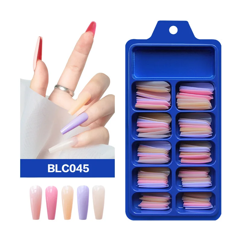 

100Pcs Candy Color Fake Nails Full Cover Ballerina Acrylic Artificial Fake Nails DIY Beauty Manicure Extension Tools