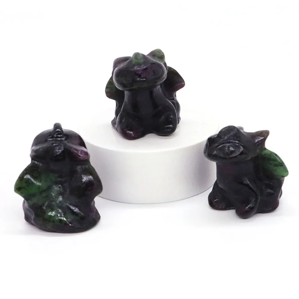 

Мини фигурка Беззубика летающего дракона из черного оникса, зеленого авантюрина, лабрадорита и железного пирита