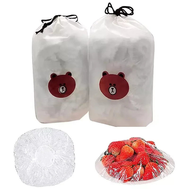 

Reusable Elastic Food Storage Covers Disposable Food Plastic Wraps Storage Fruit Plate Lid Kitchen Fresh Keeping Cover