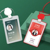 office desk accessories aluminum alloy id card holder for office supplies business card holder with lanyard photocard holder