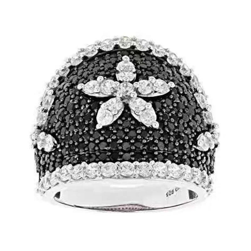 

Fashion Unisex Full Bling Iced Out Flower Shaped Crystal Finger Ring with Rhinestone Zircon for Women Men Party Jewelry